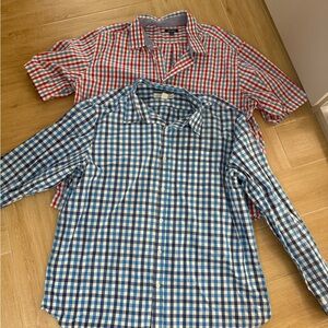 Old Navy Red & Blue Gingham Button-Down Shirts - Pack of 2
